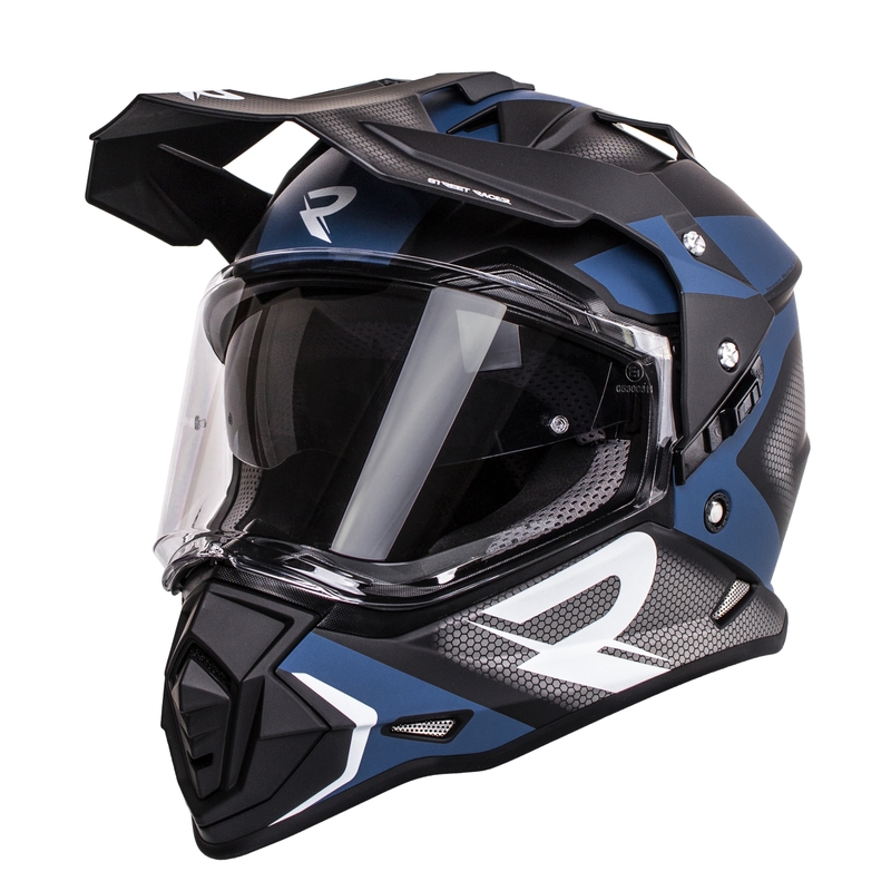 Enduro přilba Street Racer Tracker černo-modrá