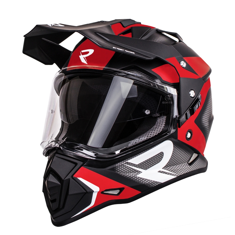 Enduro přilba Street Racer Tracker černo-červená