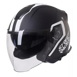 Otevřená přilba na motorku Street Racer SR 01 černo-bílá
