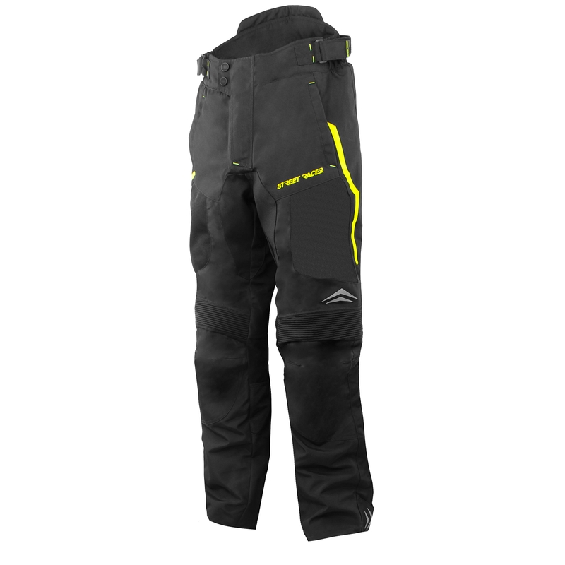 Kalhoty na motorku Street Racer Fluo černo-fluo žluté výprodej