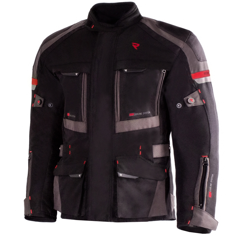 Bunda na motorku Street Racer Rocket černo-šedo-červená