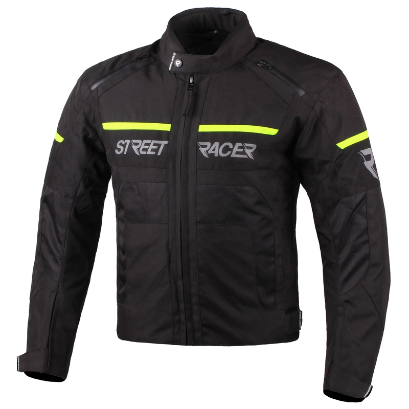 Bunda na motorku Street Racer Definit černo-fluo žlutá výprodej