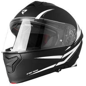 Vyklápěcí helma na motorku Street Racer Fury matná černo-bílá