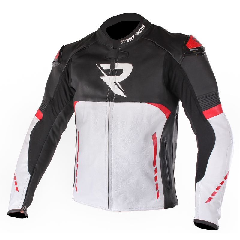 Bunda na motorku Street Racer Tour černo-bílo-červená výprodej