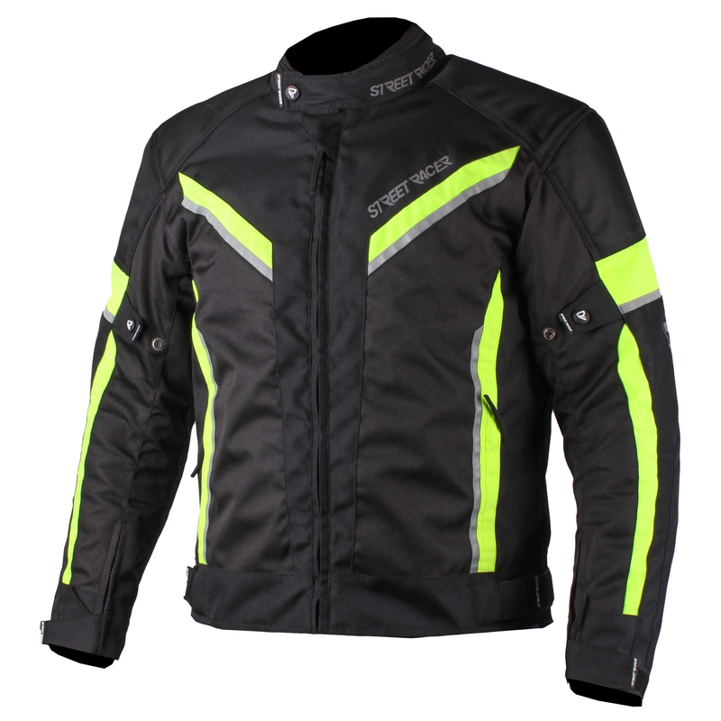 Bunda na motorku Street Racer Prestige černo-fluo žlutá výprodej