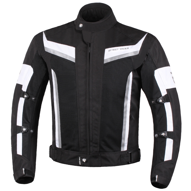 Bunda na motorku Street Racer Elite černo-bílá výprodej