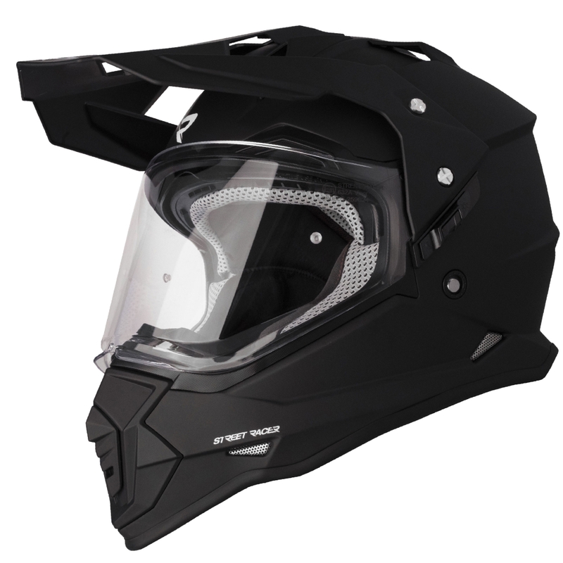 Enduro helma na motorku Street Racer Ignite matná černá - II. jakost