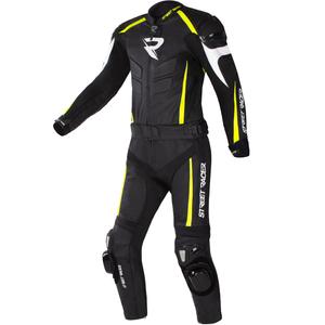 Kožená kombinéza na motorku Street Racer Fast Track 2.1 černo-fluo žluto-bílá
