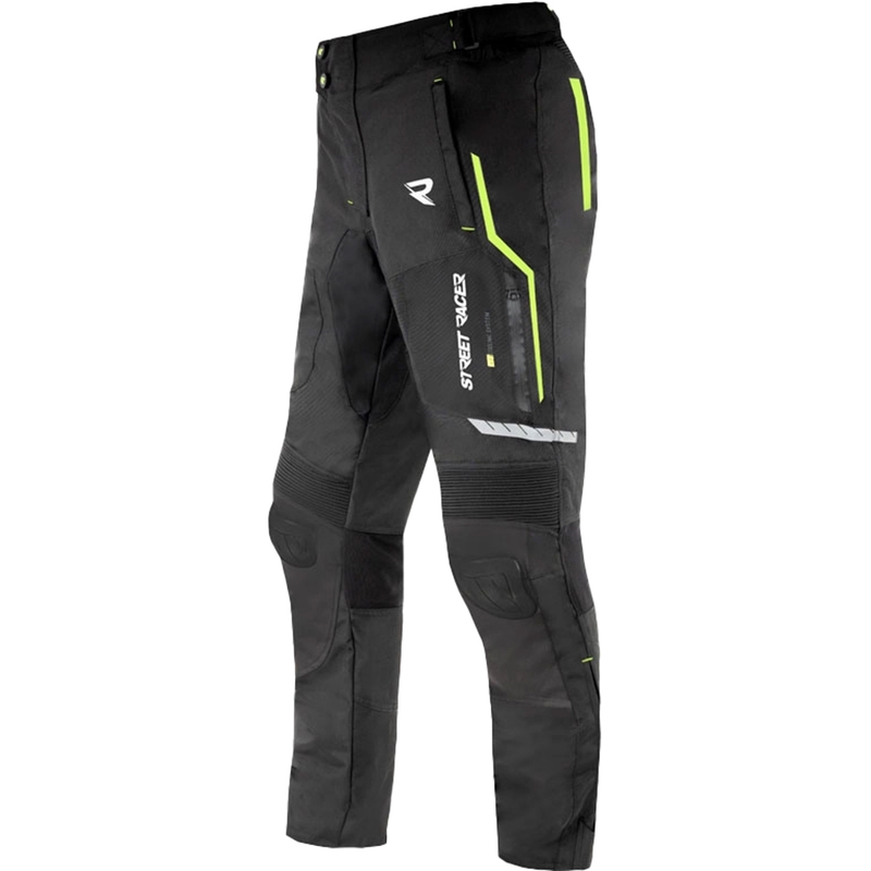Kalhoty na motorku Street Racer Flex EVO černo-fluo žluté