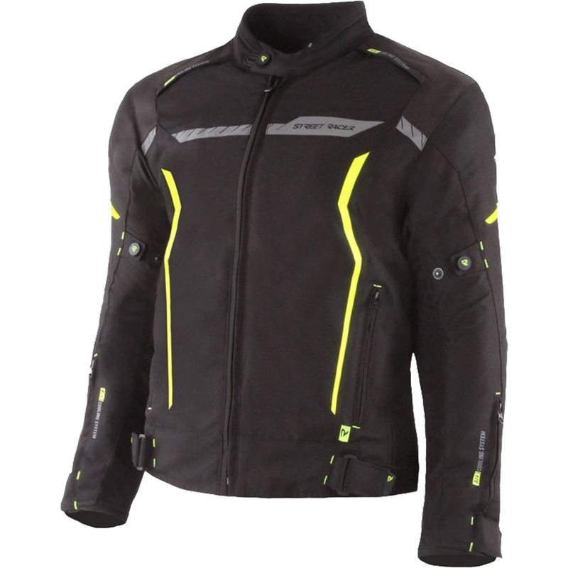 Bunda na motorku Street Racer Flex černo-fluo žlutá