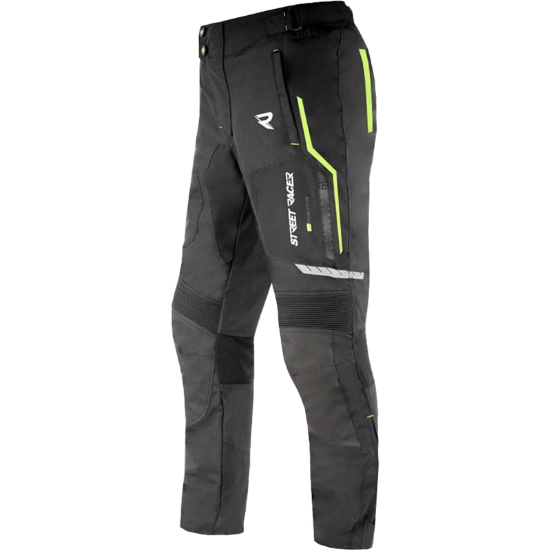 Kalhoty na motorku Street Racer Flex černo-fluo žluté - II. jakost